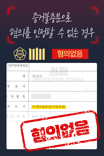 혐의없음 사례 — 증거 불충분으로 혐의 미인정